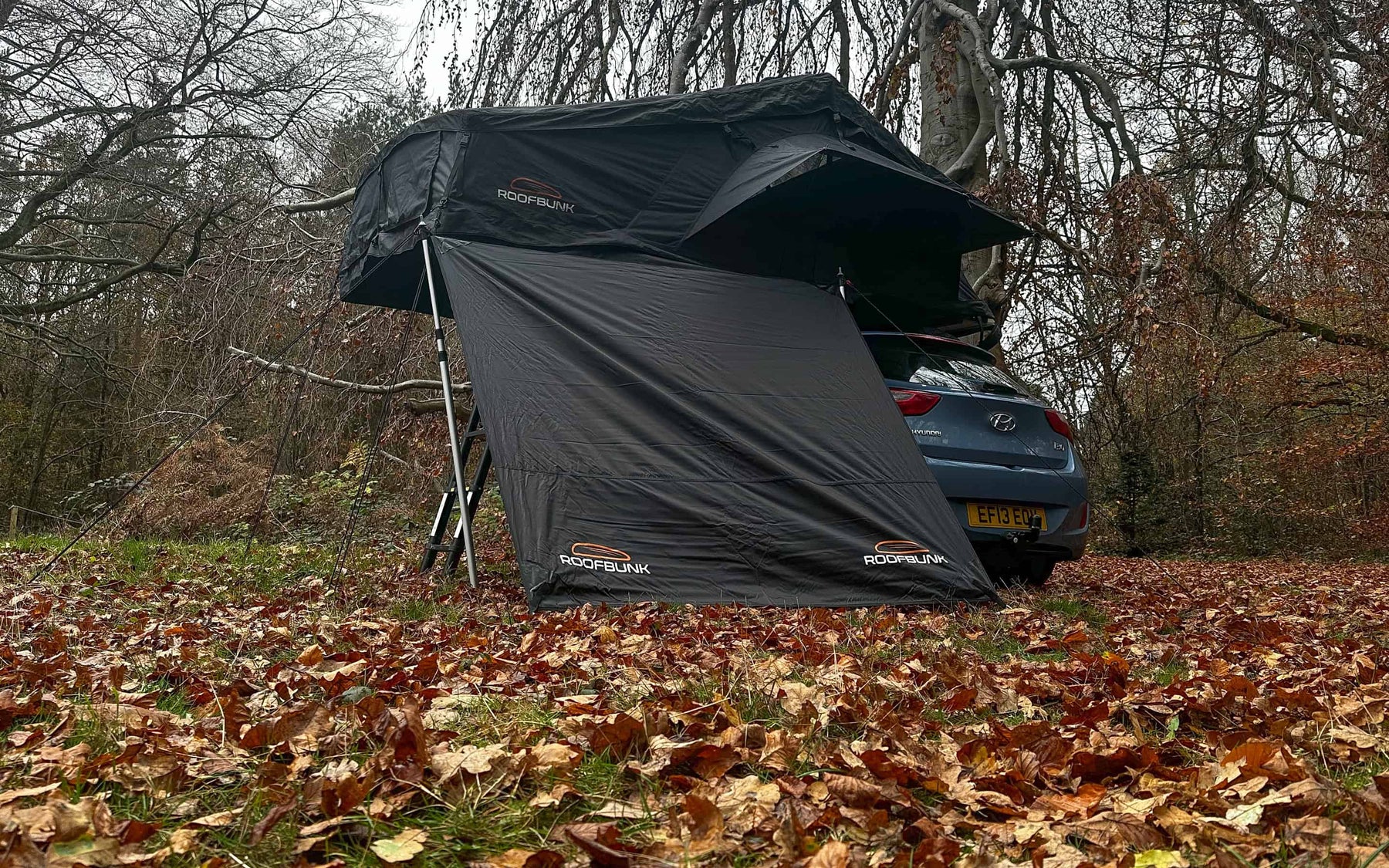 RoofBunk Explorer Super XL Soft Shell Roof Tent | Canopy Awning & Windbreak