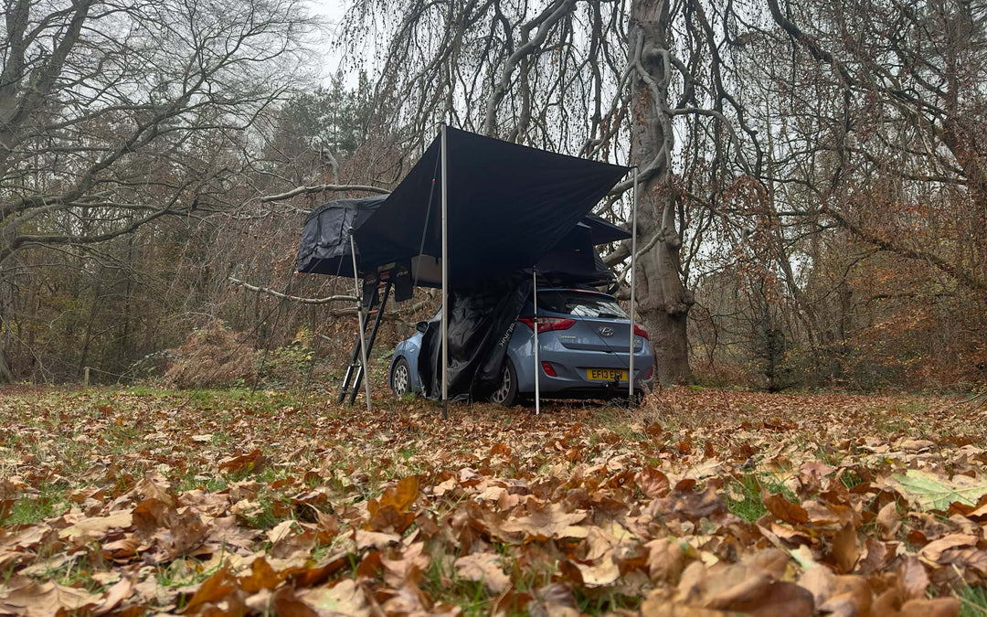 RoofBunk Explorer XL Soft Shell Roof Tent | Canopy Awning & Windbreak